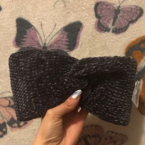 Charcoal Gray Knitted Headband
